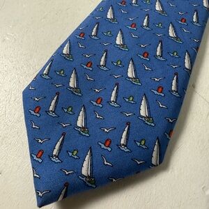 Vineyard Vines Sailboat 100% Imported Silk Necktie Tie